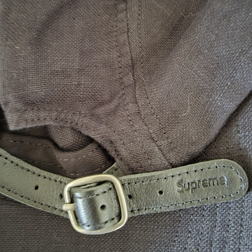 Supreme Black Linen Fitted Camp Cap - Picture 4 of 7